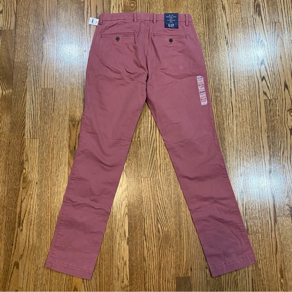 GAP Essential Skinny Khaki Trousers GapFlex Red Mens Size 30x32 Slim Leg Stretch - Picture 3 of 6